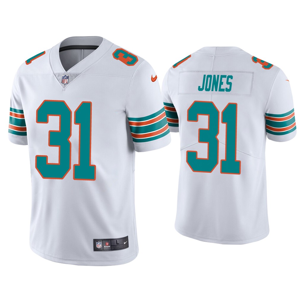 Men's Miami Dolphins #31 Byron Jones 2020 White Vapor Limited Stitched Jersey